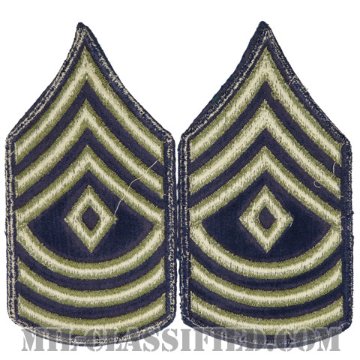先任曹長（First Sergeant (1SG)）[カットエッジ/階級章（1951-1959）/パッチ/ペア（2枚1組）/中古1点物]画像