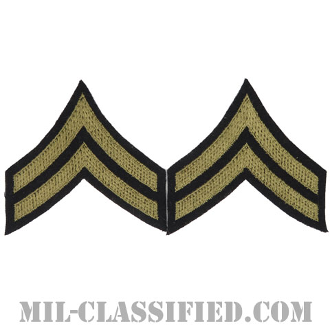 伍長（Corporal (CPL)）[ウール・フェルト生地刺繍タイプ/階級章（1920-1942）/パッチ/ペア（2枚1組）/中古1点物]の画像