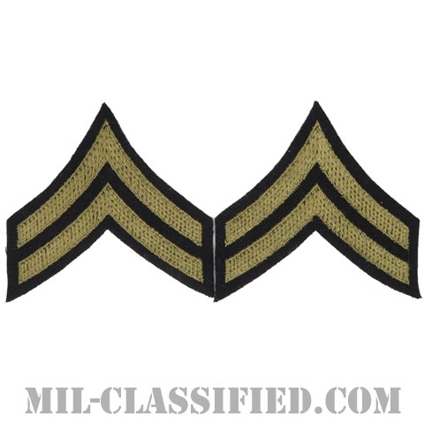 伍長（Corporal (CPL)）[ウール・フェルト生地刺繍タイプ/階級章（1920-1942）/パッチ/ペア（2枚1組）/中古1点物]画像