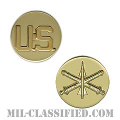 防空砲兵科章（Air Defense Artillery）[カラー/兵科章U.S.章セット（下士官用）/バッジ/ペア（2個1組）]の画像
