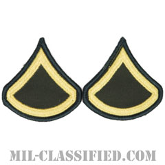 上等兵（Private First Class (PFC)）[カラー（グリーン）/階級章（女性用）/1996-/パッチ/ペア（2枚1組）]画像