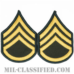 二等軍曹（Staff Sergeant (SSG)）[カラー（グリーン）/階級章（女性用）/1996-/パッチ/ペア（2枚1組）]画像