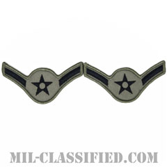 二等空兵（Airman）[ABU/メロウエッジ/空軍階級章/Large（男性用）/パッチ/ペア（2枚1組）]の画像