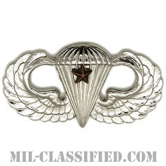 戦闘空挺章 (ベーシック) 降下1回（Combat Parachutist Badge, Basic, One Jump）[カラー/鏡面仕上げ/バッジ]の画像