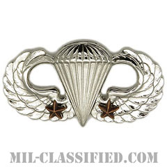 戦闘空挺章 (ベーシック) 降下2回（Combat Parachutist Badge, Basic, Two Jump）[カラー/鏡面仕上げ/バッジ]の画像