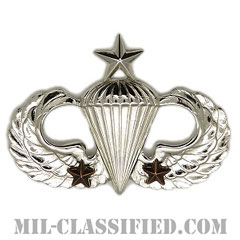 戦闘空挺章 (シニア) 降下2回（Combat Parachutist Badge, Senior, Two Jump）[カラー/鏡面仕上げ/バッジ]の画像