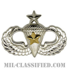 戦闘空挺章 (シニア) 降下5回（Combat Parachutist Badge, Senior, Five Jump）[カラー/鏡面仕上げ/バッジ]の画像