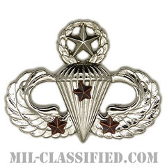 戦闘空挺章 (マスター) 降下3回（Combat Parachutist Badge, Master, Three Jump）[カラー/鏡面仕上げ/バッジ]の画像