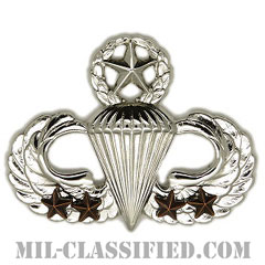 戦闘空挺章 (マスター) 降下4回（Combat Parachutist Badge, Master, Four Jump）[カラー/鏡面仕上げ/バッジ]の画像
