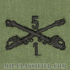 第5騎兵連隊第1大隊騎兵科章（1st Bn, 5th Cavalry Regiment, Cavalry Branch Insignia）[サブデュード/兵科章/パッチ/ペア（2枚1組）]の画像