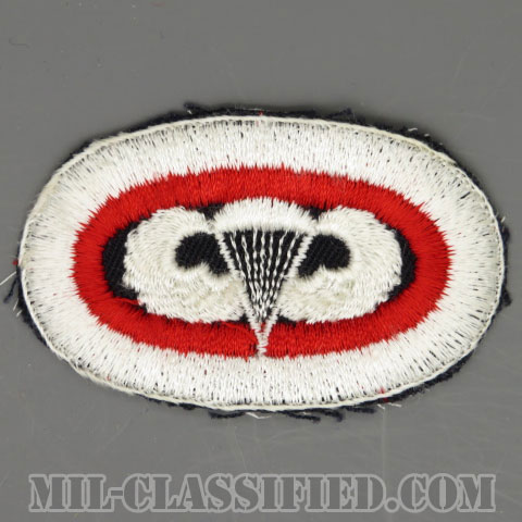 空挺コマンド (空挺章刺繍)（Airborne Command, Parachutist Badge）[カラー/カットエッジ/オーバルパッチ/1点物]の画像