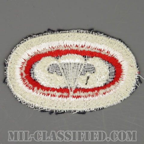 空挺コマンド (空挺章刺繍)（Airborne Command, Parachutist Badge）[カラー/カットエッジ/オーバルパッチ/1点物]の画像