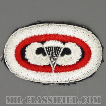 空挺コマンド (空挺章刺繍)（Airborne Command, Parachutist Badge）[カラー/カットエッジ/オーバルパッチ/1点物]の画像