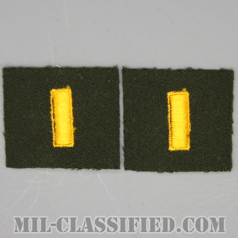 少尉（Second Lieutenant (2LT)）[カラー/ギャバジン生地/階級章/パッチ/ペア（2枚1組）]画像