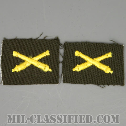 砲兵科章（Field Artillery）[カラー/ギャバジン生地/兵科章/パッチ/ペア（2枚1組）]の画像