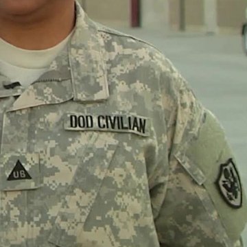 DOD CIVILIAN（Department of Defense Civilians/アメリカ国防総省民間・軍属・非戦闘員） [UCP（ACU）/ブラック刺繍/ネームテープ/ベルクロ付パッチ]画像