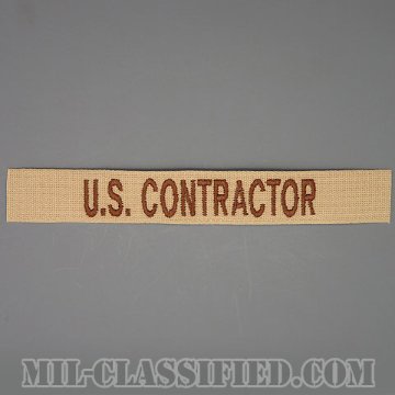U.S.CONTRACTOR（アメリカ軍請負業者/民間・軍属・非戦闘員） [デザート/ブラウン刺繍/ネームテープ/パッチ]画像