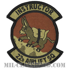 第22空輸隊 (インストラクター:指導者)（22nd Airlift Squadron, Instructor）[OCP/メロウエッジ/ベルクロ付パッチ]画像