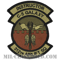 第312空輸隊 (インストラクター:指導者)（312th Airlift Squadron, Instructor）[OCP/メロウエッジ/ベルクロ付パッチ]画像