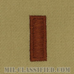 少尉（Second Lieutenant (2LT)）[デザート/階級章/パッチ/ペア（2枚1組）]の画像