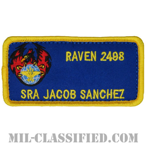 JACOB SANCHEZ上等空兵 (航空機動軍団フェニックスレイヴン治安部隊)（SRA JACOB SANCHEZ RAVEN 2498）[カラー/ネームタグ/メロウエッジ/ベルクロ付パッチ]の画像