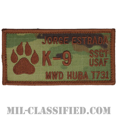 JORGE ESTRADA軍曹HUBA軍用犬（K-9, SSGT JORGE ESTRADA, MWD HUBA T731）[OCP/ネームタグ/メロウエッジ/ベルクロ付パッチ]の画像