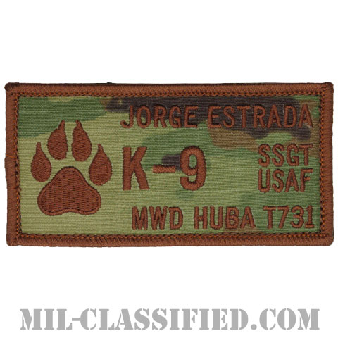 JORGE ESTRADA軍曹HUBA軍用犬（K-9, SSGT JORGE ESTRADA, MWD HUBA T731）[OCP/ネームタグ/メロウエッジ/ベルクロ付パッチ]画像