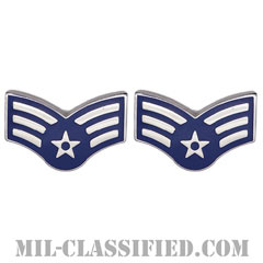 上等空兵（Senior Airman）[カラー/空軍階級章/バッジ/ペア（2個1組）]画像