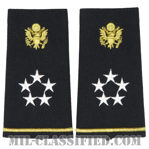 元帥（General of the Army）[ブラック/ショルダー階級章/ロングサイズ肩章/ペア（2枚1組）]の画像