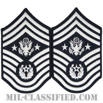 空軍最先任上級曹長（CMSAF）[カラー/メロウエッジ/空軍階級章（2004-）/Large（男性用）/パッチ/ペア（2枚1組）]画像