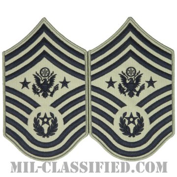 空軍最先任上級曹長（Chief Master Sergeant of the Air Force (CMSAF)）[ABU/メロウエッジ/空軍階級章/Large（男性用）/パッチ/ペア（2枚1組）]画像