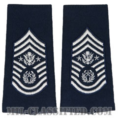 空軍最先任上級曹長（Chief Master Sergeant of the Air Force (CMSAF)）[空軍ブルー/ショルダー階級章/ロングサイズ肩章/ペア（2枚1組）]の画像