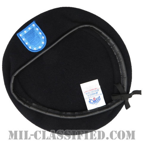 ブラックベレー (アメリカ陸軍)（Black Wool Beret）[ベレー帽/ベレーフラッシュ付]の画像