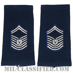 空軍最先任上級曹長（Chief Master Sergeant of the Air Force (CMSAF)）[空軍ブルー/ショルダー階級章（-1991）/ロングサイズ肩章/ペア（2枚1組）]画像