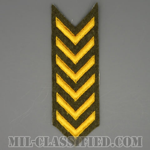 海外勤務(派遣)章 6連(勤続3年)（Overseas Service Bar）[ウール・フェルト生地/第一次世界大戦（WWI）/パッチ/1点物]の画像