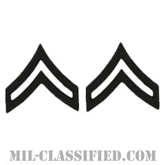 伍長（Corporal (CPL)）[サブデュード（ブラックメタル）/階級章/バッジ/ペア（2個1組）]の画像