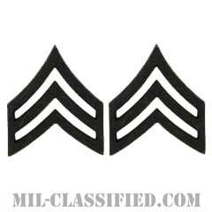 軍曹（Sergeant (SGT)）[サブデュード（ブラックメタル）/階級章/バッジ/ペア（2個1組）]の画像