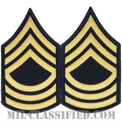 曹長（Master Sergeant (MSG)）[カラー（ブルー）/メロウエッジ/階級章（男性用）/パッチ/ペア（2枚1組）]画像
