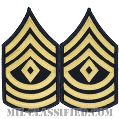 先任曹長（First Sergeant (1SG)）[カラー（ブルー）/メロウエッジ/階級章（男性用）/パッチ/ペア（2枚1組）]画像