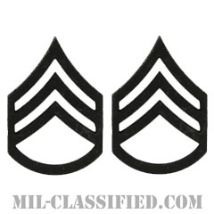 二等軍曹（Staff Sergeant (SSG)）[サブデュード（ブラックメタル）/階級章/バッジ/ペア（2個1組）]の画像