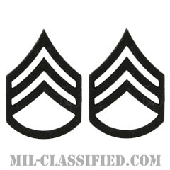 二等軍曹（Staff Sergeant (SSG)）[サブデュード（ブラックメタル）/階級章/バッジ/ペア（2個1組）]画像