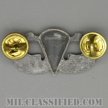 空挺章 (ベーシック)（Parachutist Badge, Basic）[カラー/1960s/燻し銀（銀張り・Silver Filled）/バッジ/中古1点物]の画像