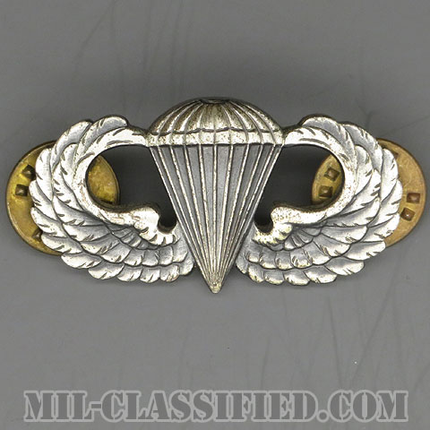 空挺章 (ベーシック)（Parachutist Badge, Basic）[カラー/1950s/燻し銀（純銀・STERLING）/バッジ/中古1点物]の画像