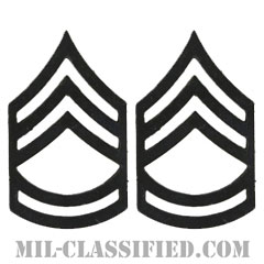 一等軍曹（Sergeant First Class (SFC)）[サブデュード（ブラックメタル）/階級章/バッジ/ペア（2個1組）]画像