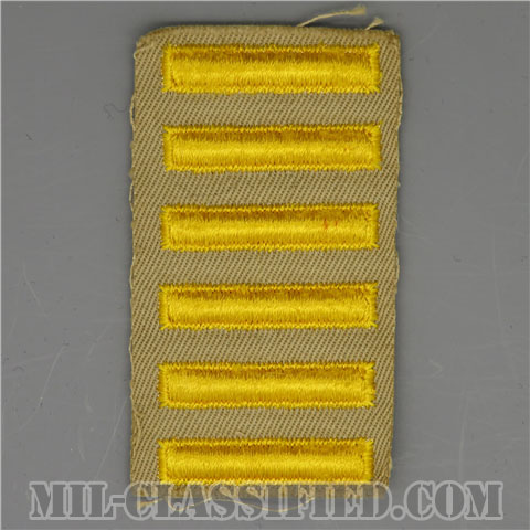 海外勤務(派遣)章 6連(勤続3年)（Overseas Service Bar）[カーキ・ツイル生地/パッチ/1点物]の画像