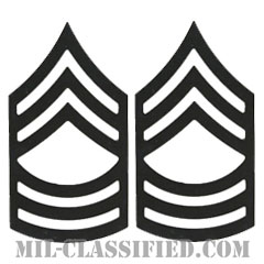 曹長（Master Sergeant (MSG)）[サブデュード（ブラックメタル）/階級章/バッジ/ペア（2個1組）]画像