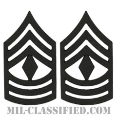 先任曹長（First Sergeant (1SG)）[サブデュード（ブラックメタル）/階級章/バッジ/ペア（2個1組）]画像