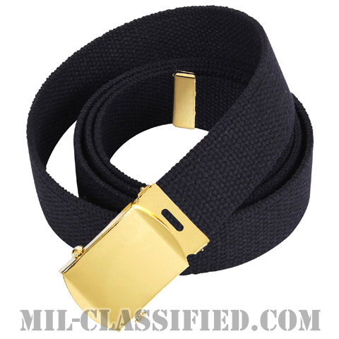 米軍 ブラック・トラウザーズベルト (ドレス用ゴールドバックル) [レプリカ]の画像