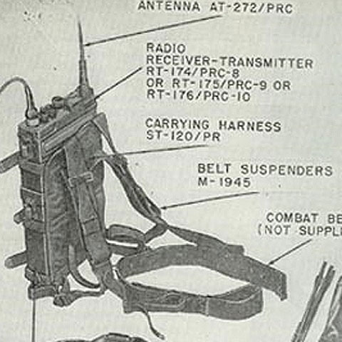 米軍 PRC-8,9,10 ラジオ（無線機）用 ST-120A/PR キャリングハーネス 1976年ロットの画像