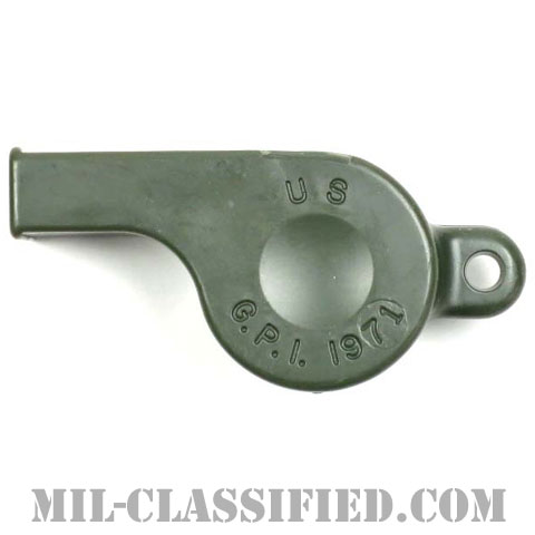 米軍 プラスチック OD ホイッスル 1971年ロットの画像